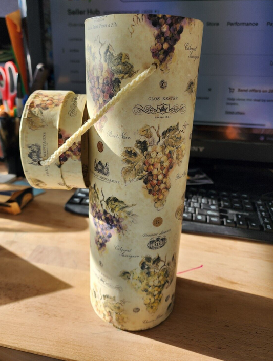 Tri-Coastal Design Wine Bottle Tube Gift Box 2004 Lauren Hamilton-13” - VG