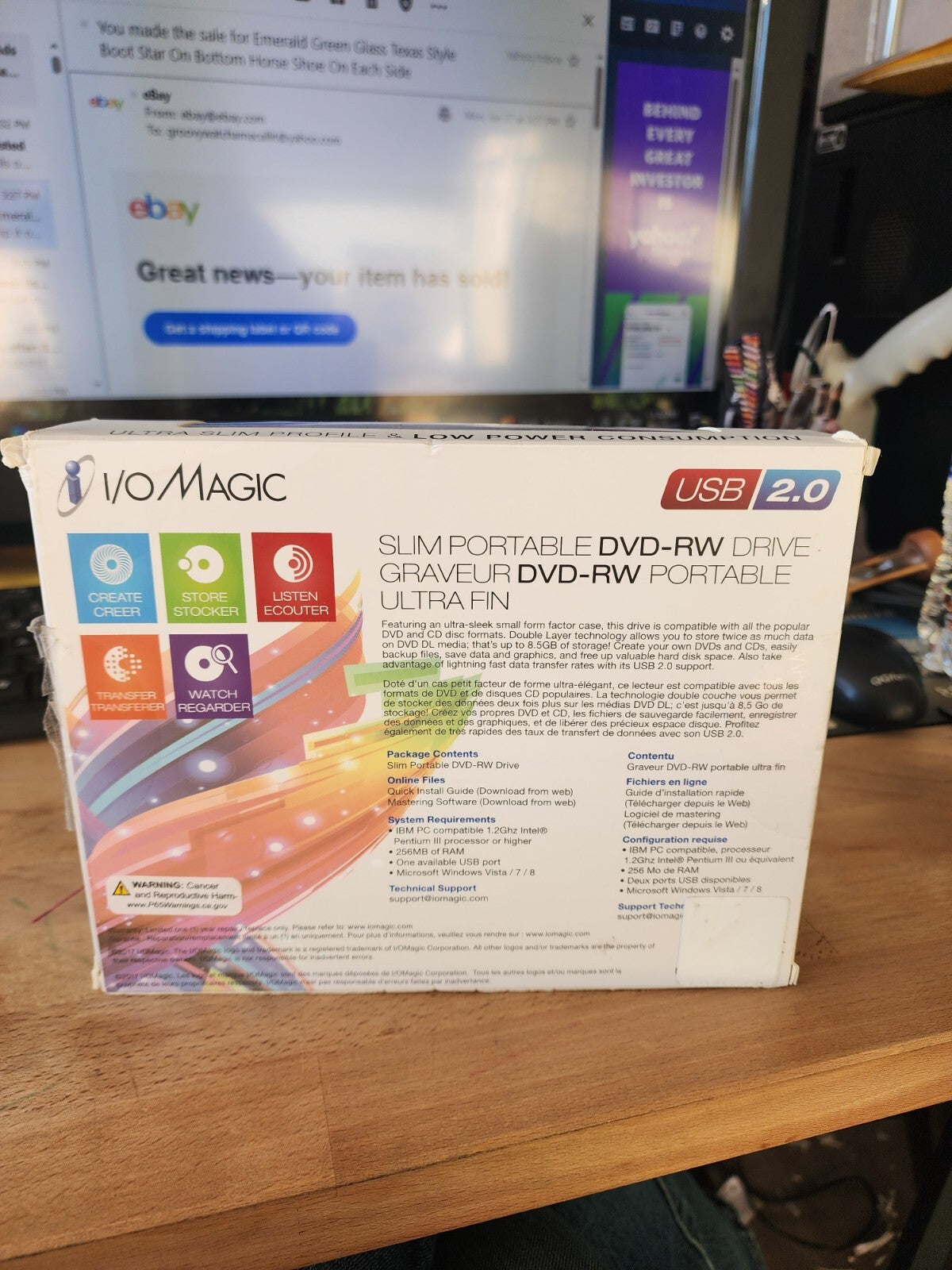 I /O Magic 8X DVD RW Drive Slim Portable USB 2.0 Rewritable VG
