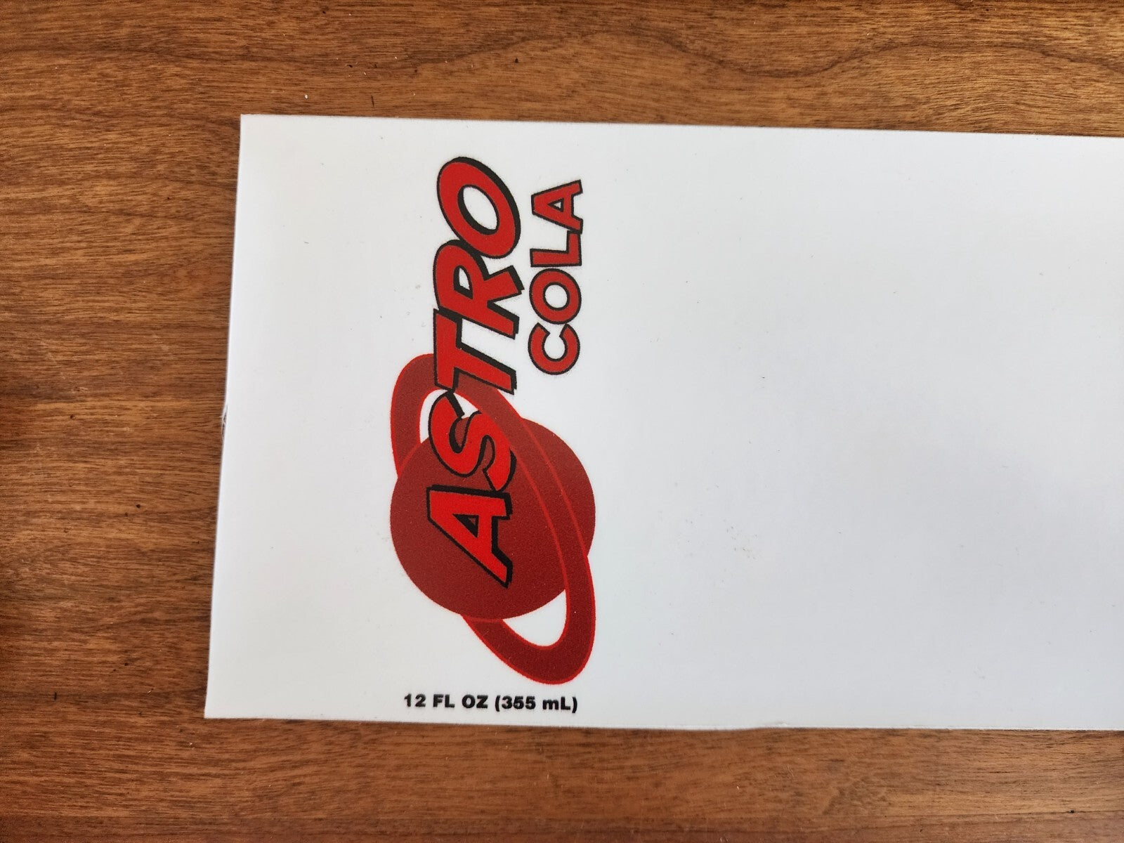 12 Fl Oz Astro Cola Sticker Prop
