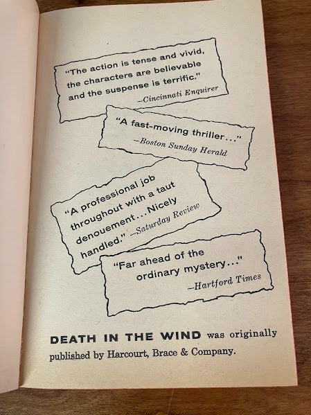 Vtg Paperback - Death in the Wind Mystery - Edwin Lanham