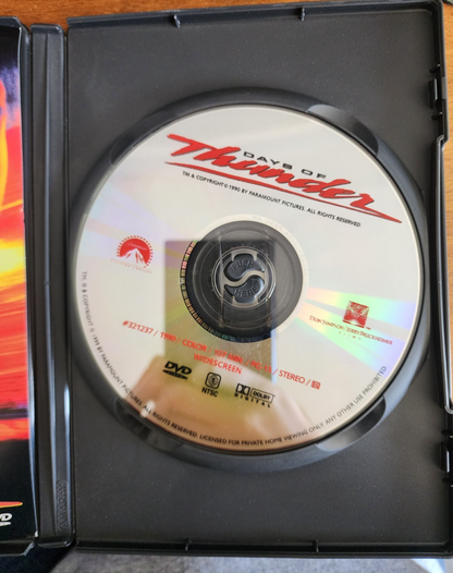 Days Of Thunder DVD - GOOD
