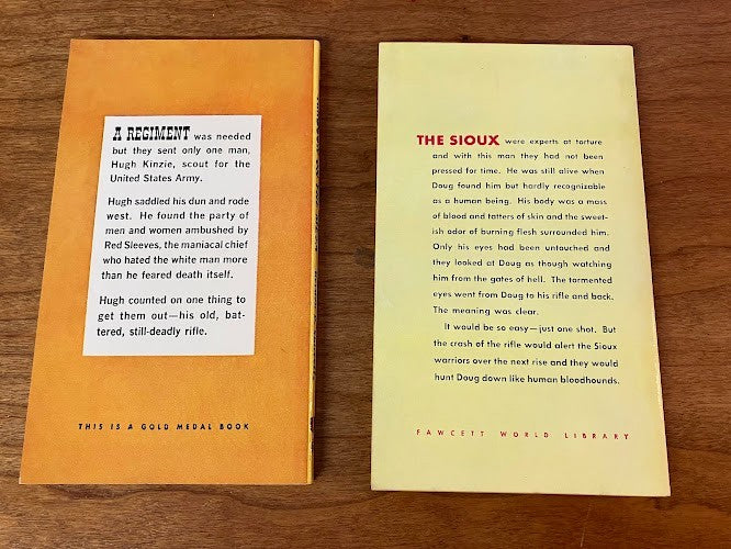 Gold Medal Books by Gordon D Shirreffs - lot of 2