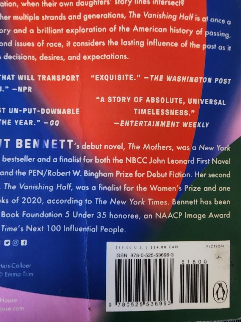 The Vanishing Half: A Novel - Paperback By Bennett, Brit - VERY GOOD