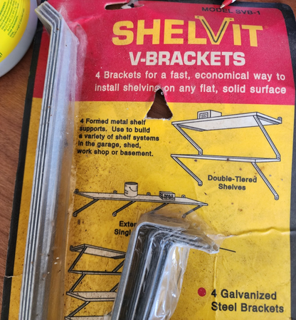 Vtg Shelvit V-Brackets U.S. Model SVB-1 Steel City Corp USA NEW