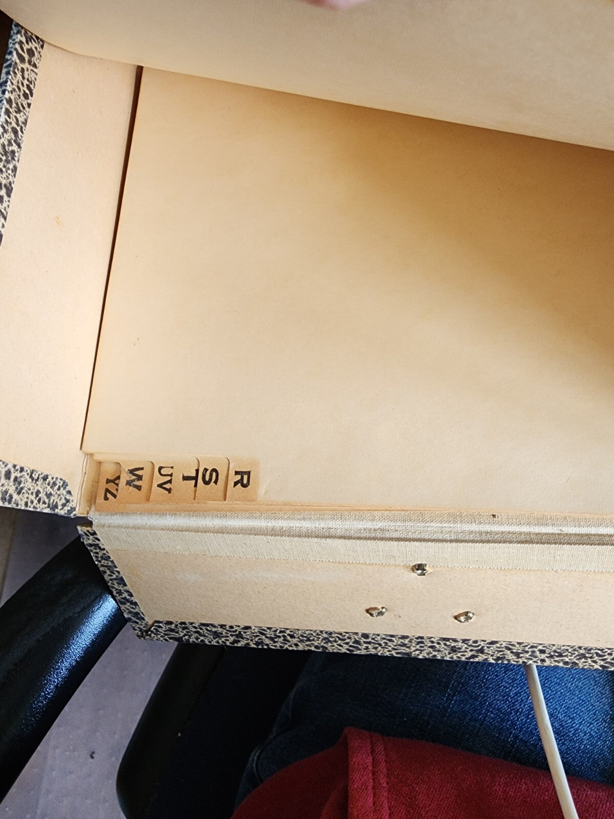Vintage Midget Box File Orange Gold