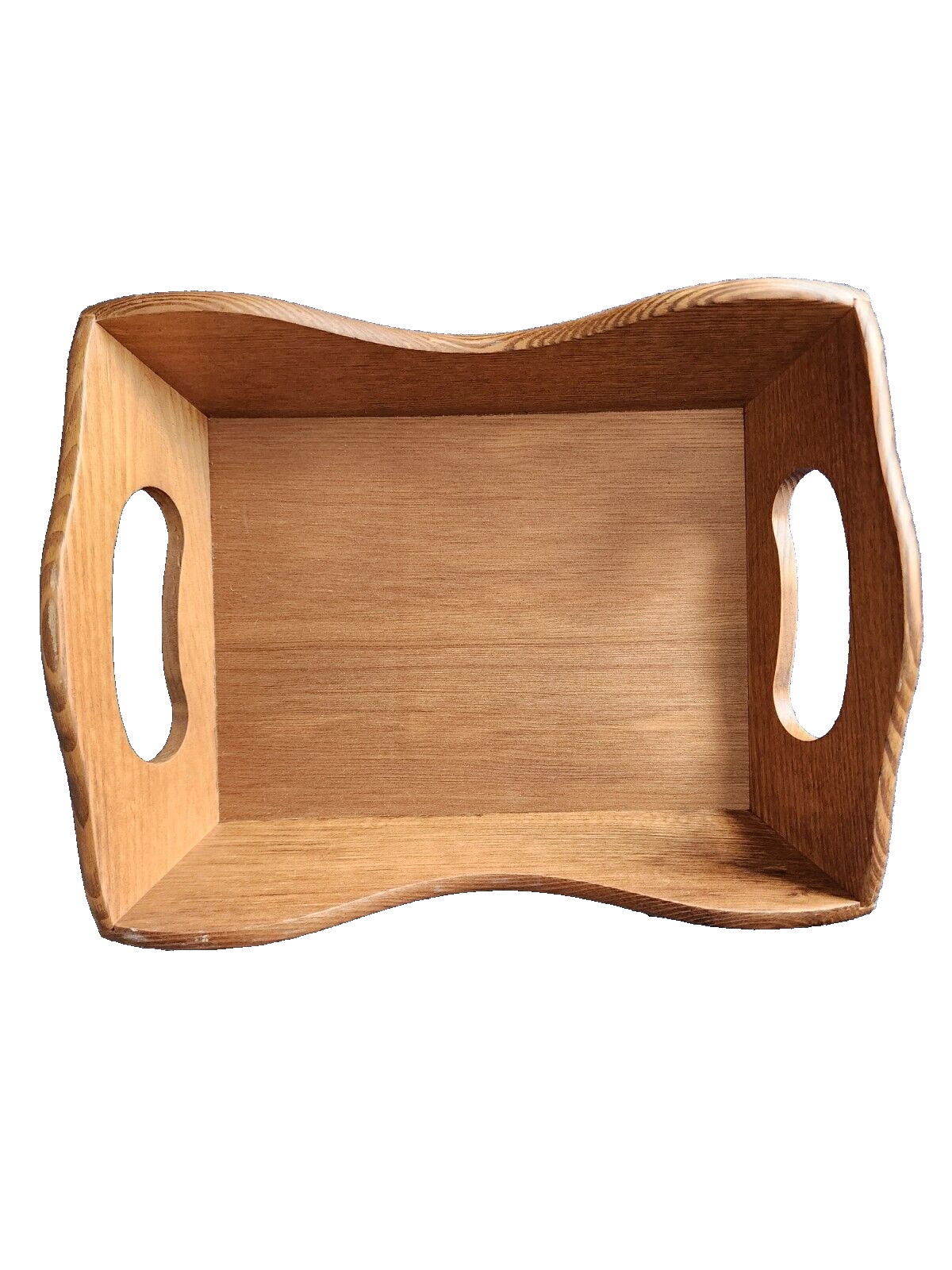 VINTAGE 1982 TELEFLORA SMALL WOOD SERVING TRAY WITH HANDLES