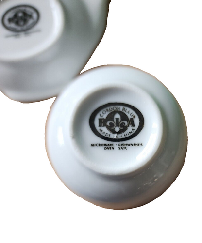 Cordon Bleu White Porcelain Tea Bag Holders and cups