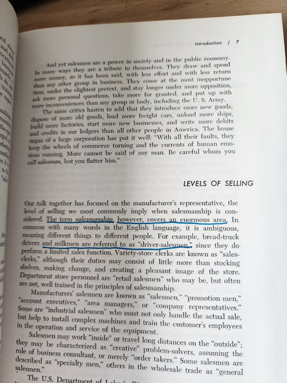 Vtg SALESMANSHIP MODERN PRINCIPLES AND PRACTICES U GRANT MARSH Sales Book HC