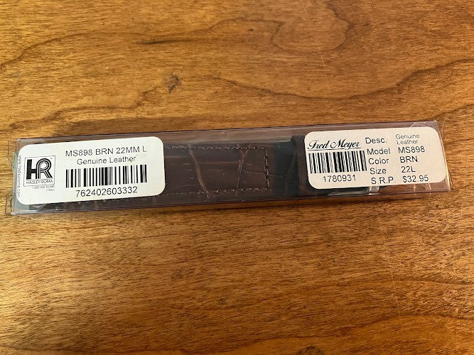 Hadley Roma Wristwatch Band: MS898 Brown 22MML - Genuine Leather