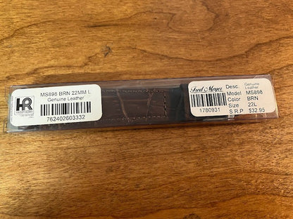 Hadley Roma Wristwatch Band: MS898 Brown 22MML - Genuine Leather