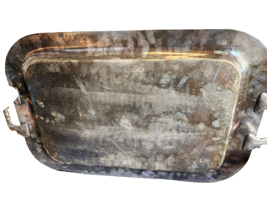 1947 Vintage Silverplate Butler Serving Tray with Handles 21”x14”