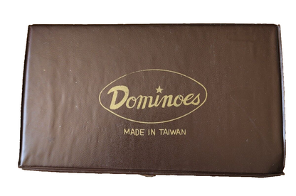 Vintage Dominoes Made in Taiwan In Brown Case 55 pieces