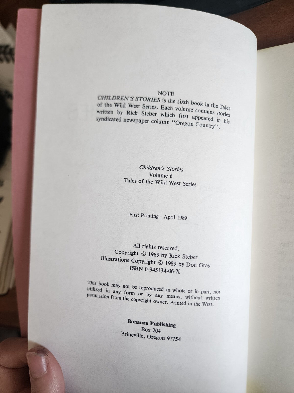 Vtg Trade Paperback Children’s Stories by Rick Steber Vol 6