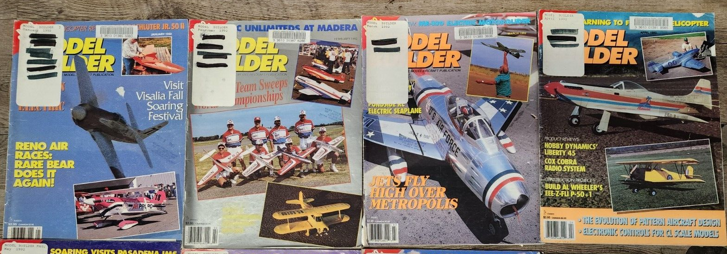 Model Builder Airplane Aviation Magazines RC Modeler 1992 full year 12 issues