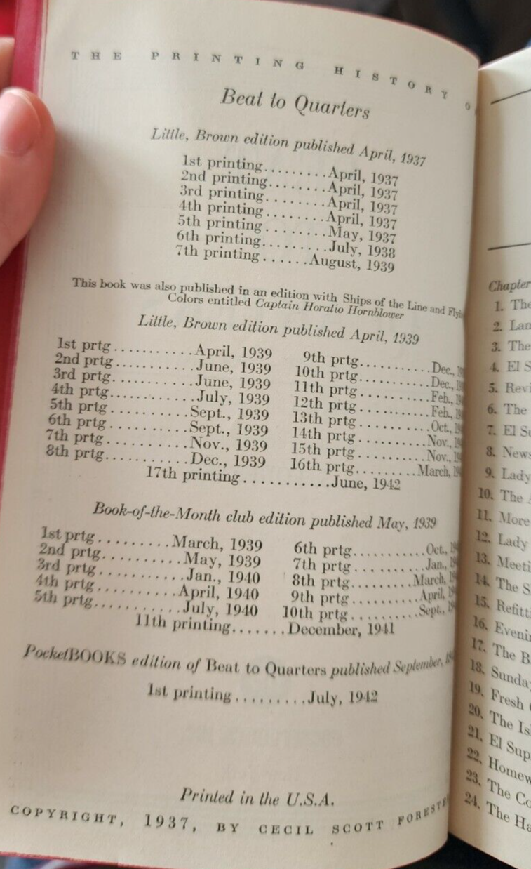 Beat to Quarters by C. S. Forester (Pocket #174 1'st print. 1942)