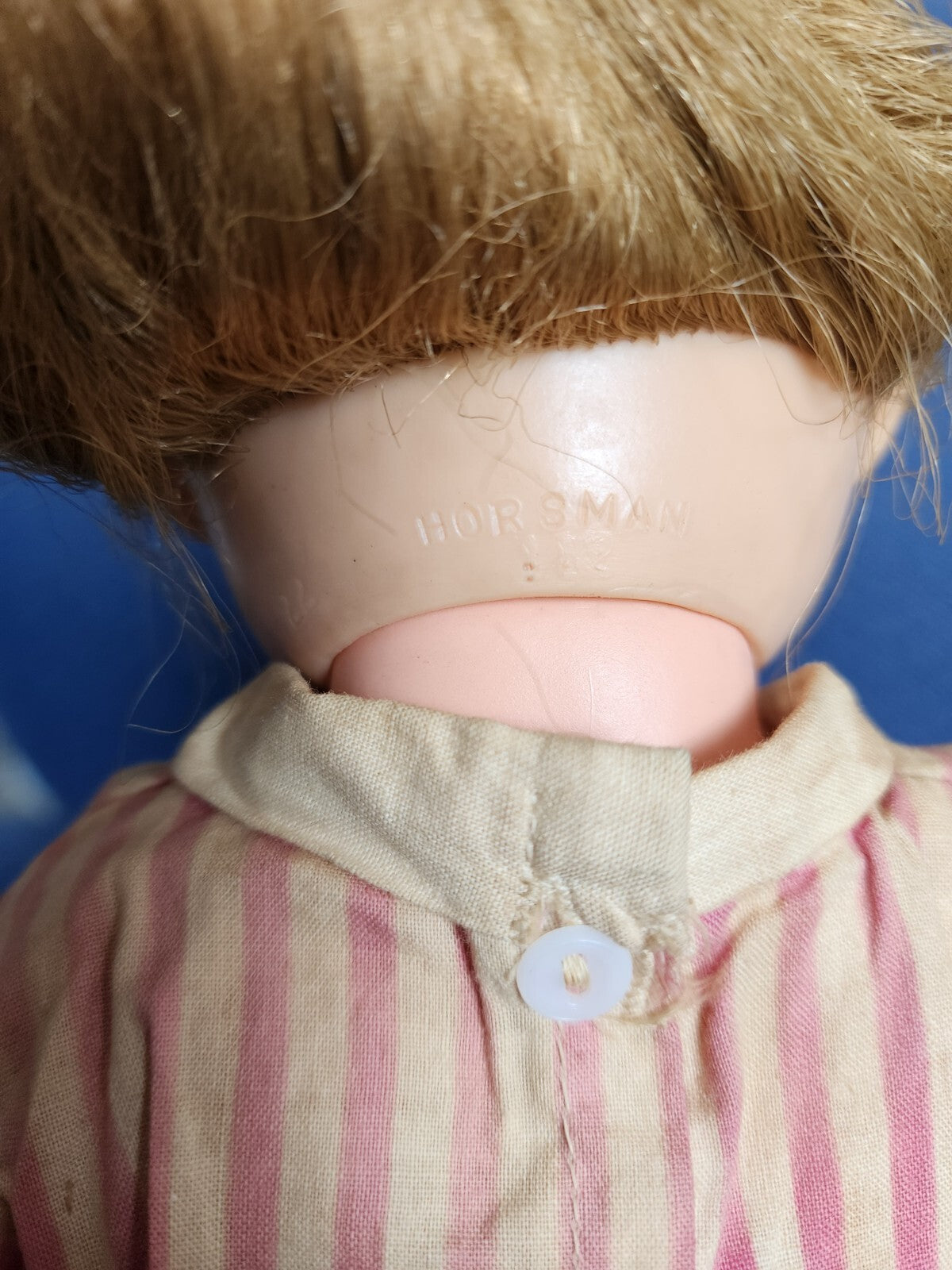 17" Vintage Horsman Doll Rooted Hair Sleep Eyes Long Blonde Hair