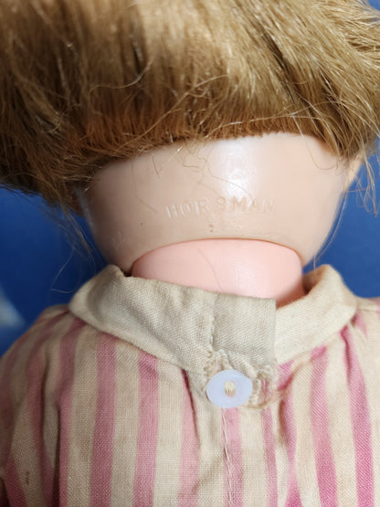 17" Vintage Horsman Doll Rooted Hair Sleep Eyes Long Blonde Hair