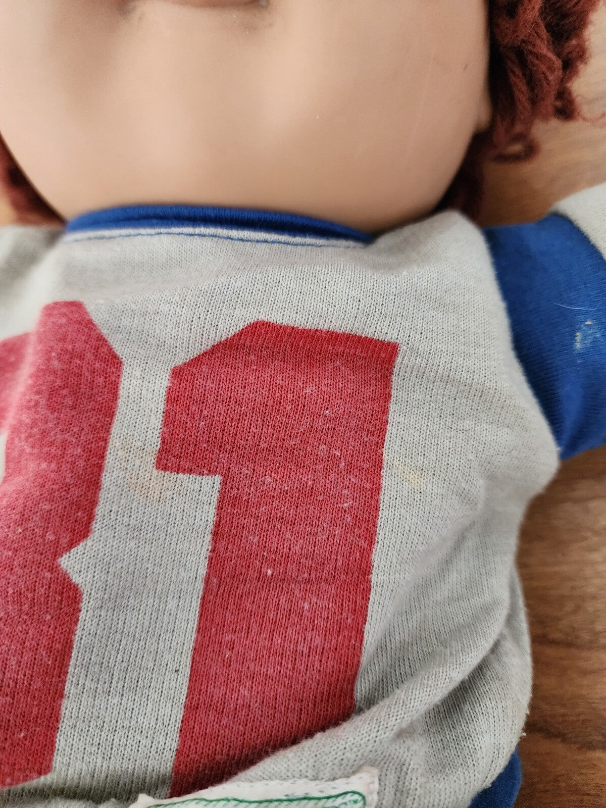 Vtg Cabbage Patch Kid Doll With Redish Brown Yarn Hair "31" Shirt 1982