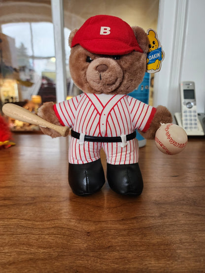 VTG 1986 Slugger Bear Dakin Baseball Player 8" Plush Animal Toy VWT