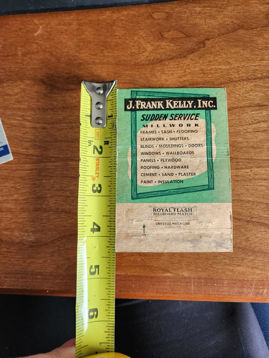 Vtg Matchcover J. Frank Kelly Building Supply