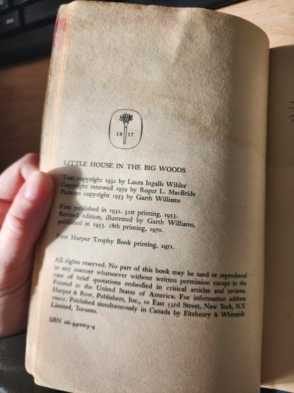 Little House In The Big Woods Laura Ingalls Wilder Paperback 1971