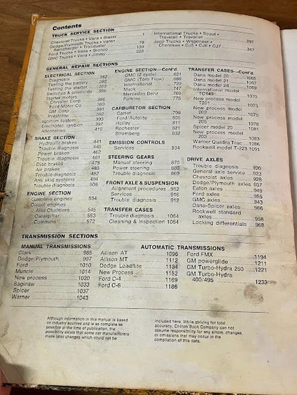 Chilton's TRUCK and VAN REPAIR MANUAL - from 1970 to 1976 - gasoline and diesel