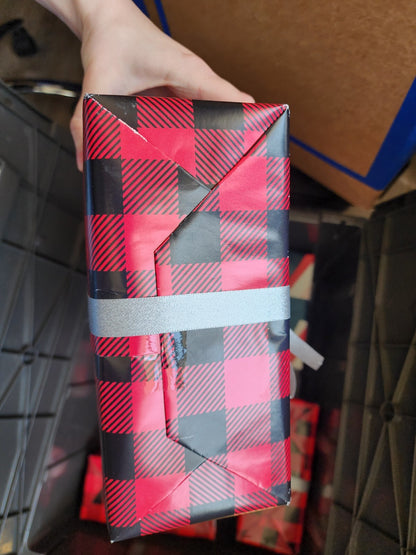 Lot Of 6 Christmas Decorative Presents Plaid Wrapped