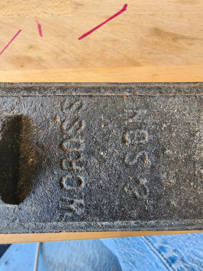 Antique 1800s Primitive Cast Iron Flat Sad Iron, Non-Removable Handle