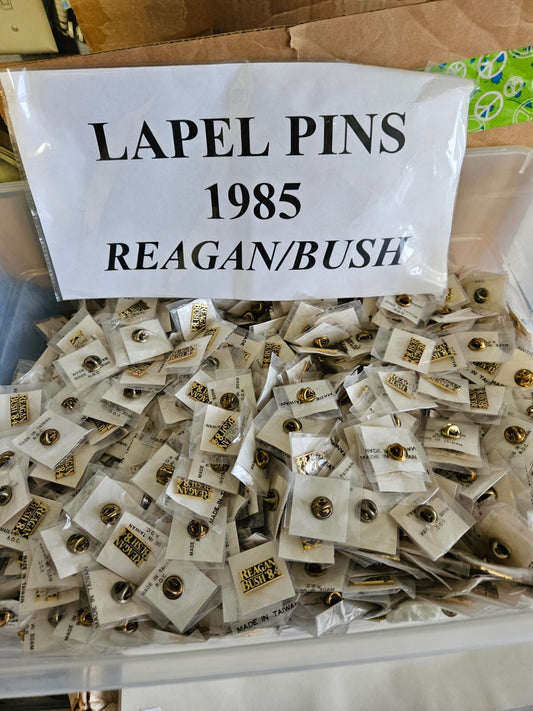 Approximately 3500 REGAN / BUSH presidential pins-Great for Wholesale or Retail