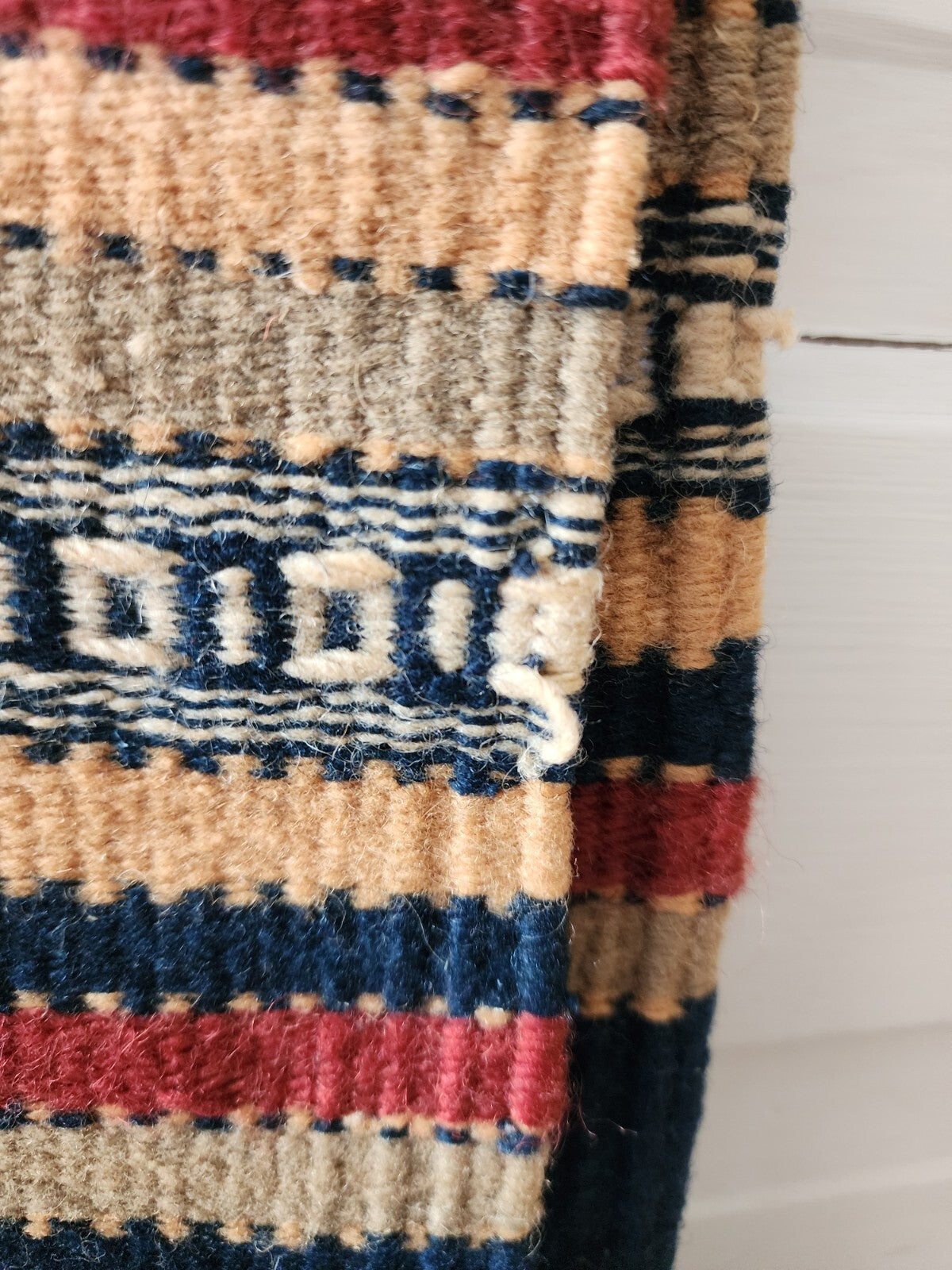 Hand Woven Colorful Tapestry Rug Geometric Handmade 68”x32”