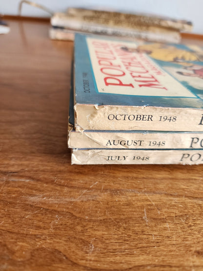 Lot of 3 Popular Mechanics Magazines 1948 Issues