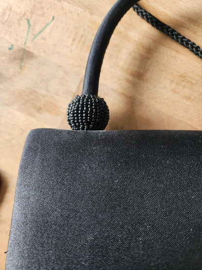 NWT Vintage Another Y&S Original Stunning Black Bag Satin