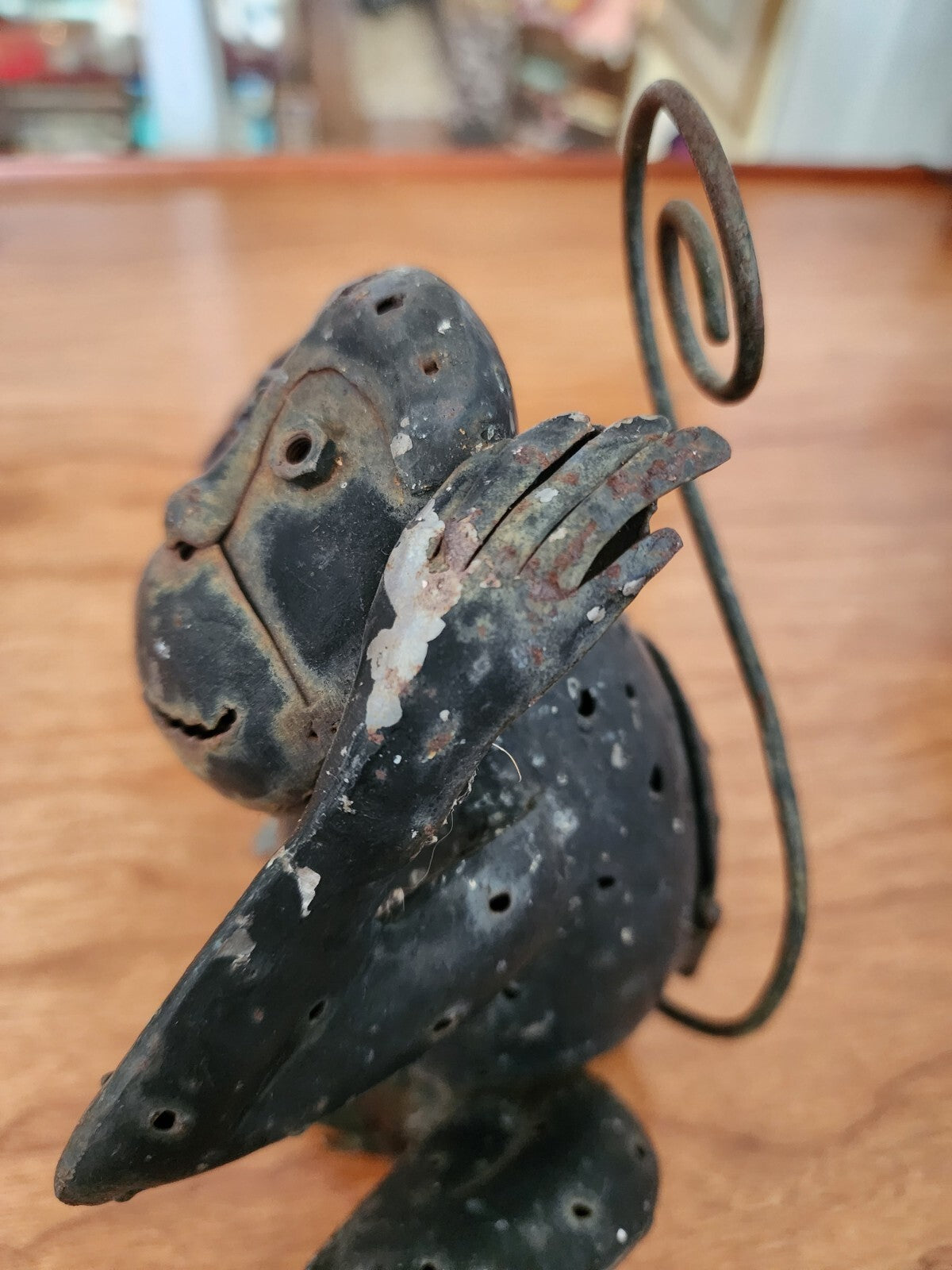 Metal 6" Monkey "Hear No Evil" Candle Holder