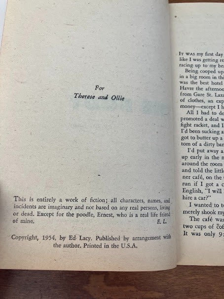 Vtg Paperbacks by Ed Lacy - lot of 2