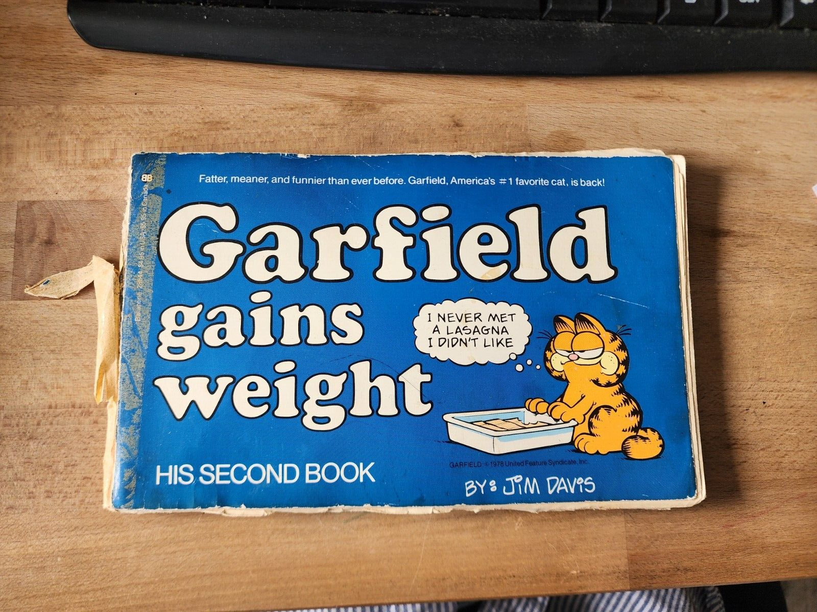 Vtg Book Garfield Gains Weight - Jim Davis His 2nd Book-Garfield likes Lasagna
