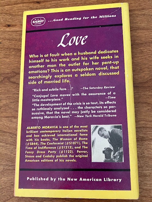 Vtg Paperback - CONJUGAL LOVE by Alberto Moravia