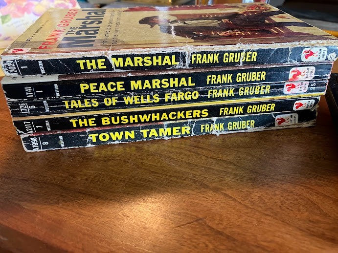 Bantam Books by Frank Gruber - Lot of 5 Vintage Paperback - Pulp Western