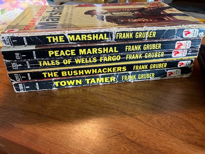 Bantam Books by Frank Gruber - Lot of 5 Vintage Paperback - Pulp Western