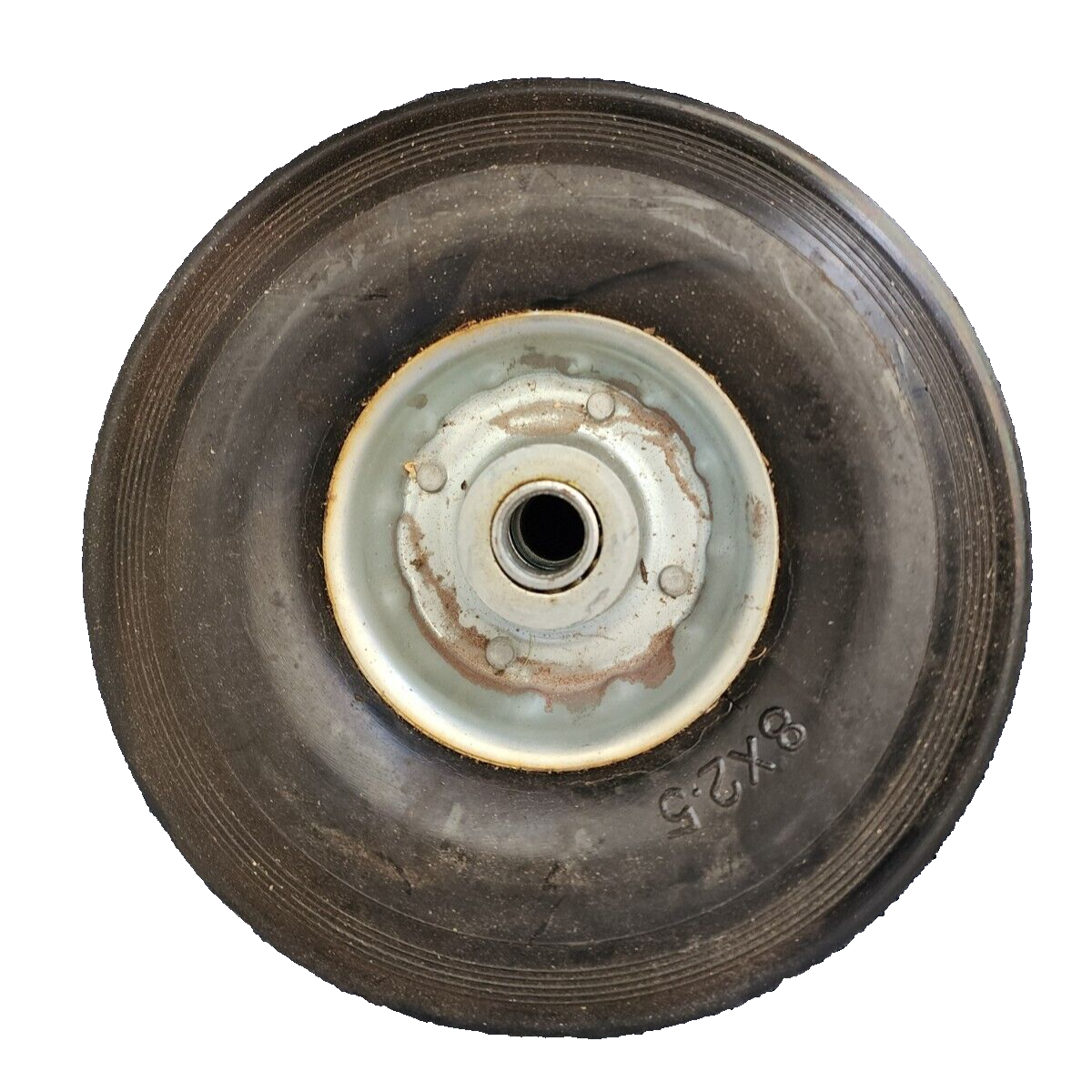 8" Replacement Hard Rubber Tire Wheel Solid & Rim for Dolly Hand Cart Steel Hub