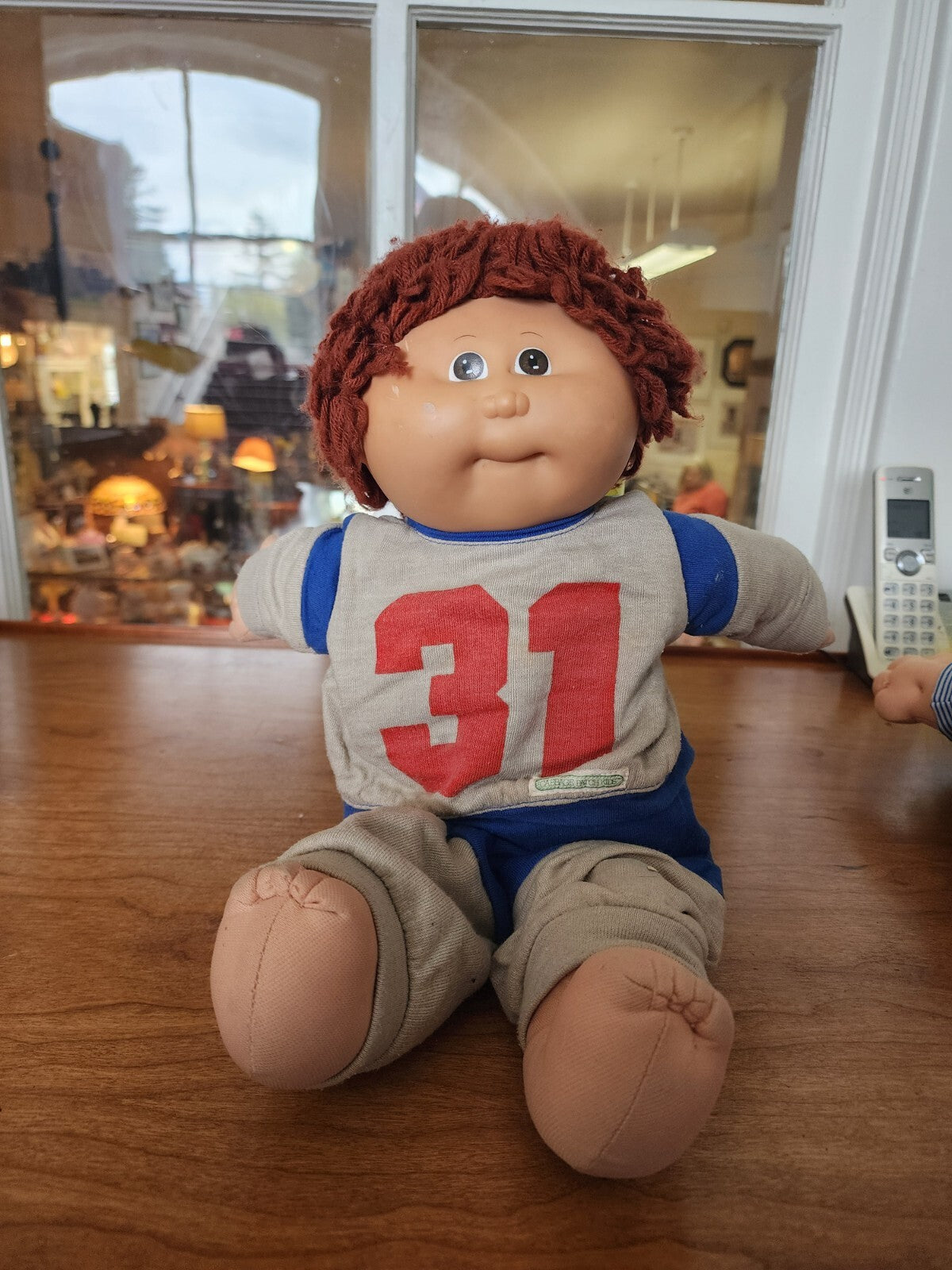 Vtg Cabbage Patch Kid Doll With Redish Brown Yarn Hair "31" Shirt 1982