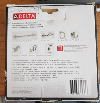 DELTA 79646-BN Windemere Bath Hardware Towel Ring Brushed Nickel