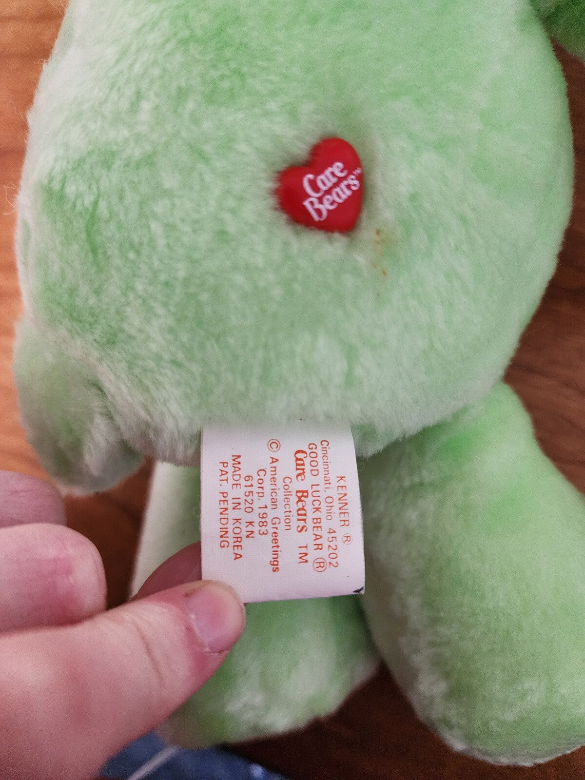 Vtg Care Bear 1980’s Light Green Good Luck Shamrock 13”
