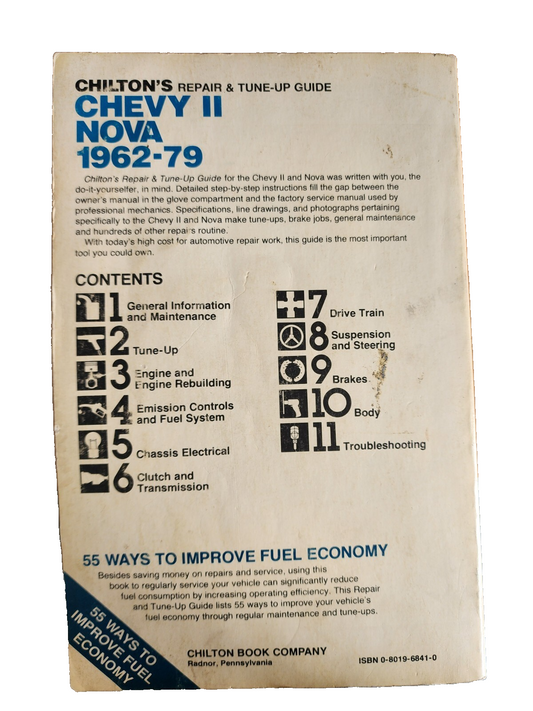 Chevy II Nova 1962-79 Chilton's Repair & Tune-Up Guide Manual