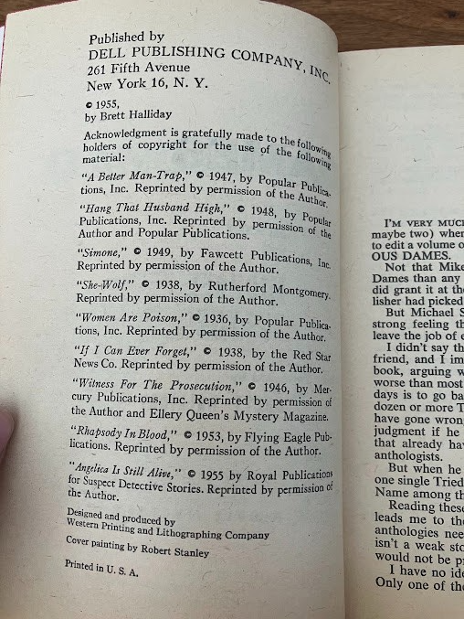Vtg Paperback - Mike Shayne: DANGEROUS DAMES