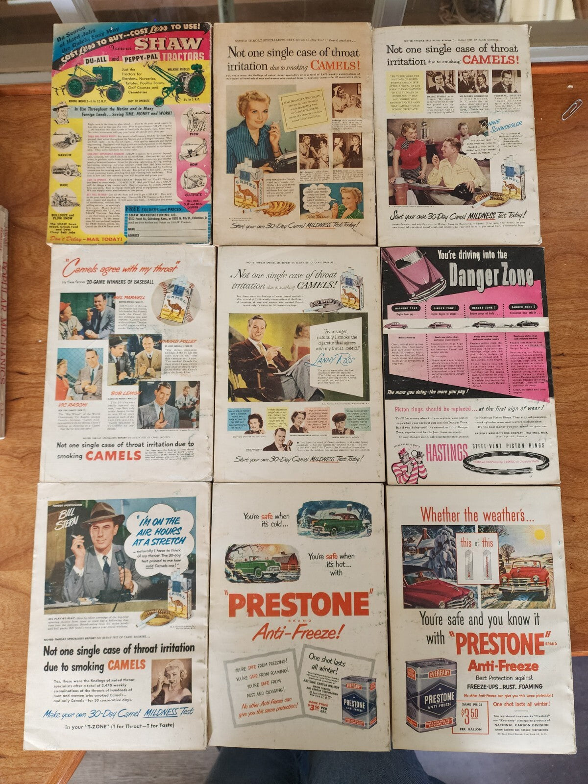 Vtg 1950's Lot Of 9 Popular Mechanics Magazines