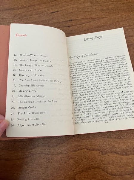 Vtg Pocket Book - COUNTRY LAWYER by BELLAMY PARTRIDGE