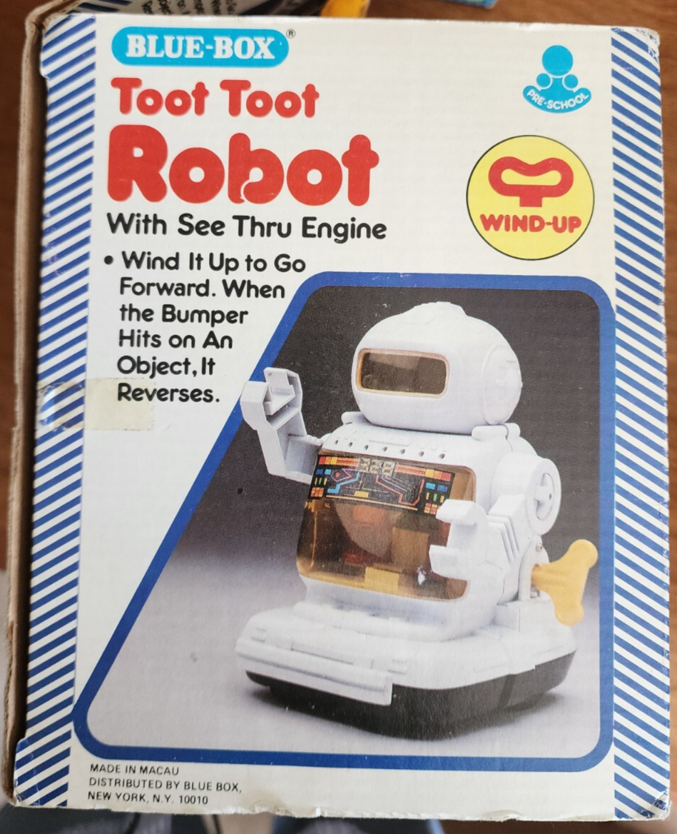 Rare Vintage Toot Toot Robot Wind Up Toy