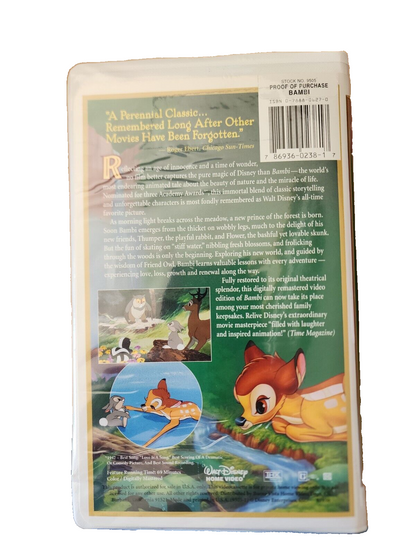 Walt Disney Bambi VHS 1997 used 55th Anniversary Limited Edition