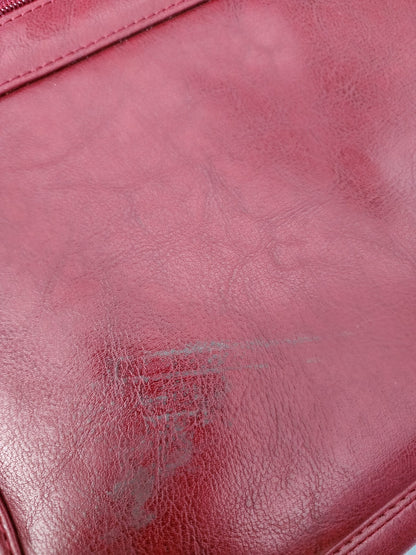 Foray Maroon Faux Leather Briefcase Planner Laptop Bag