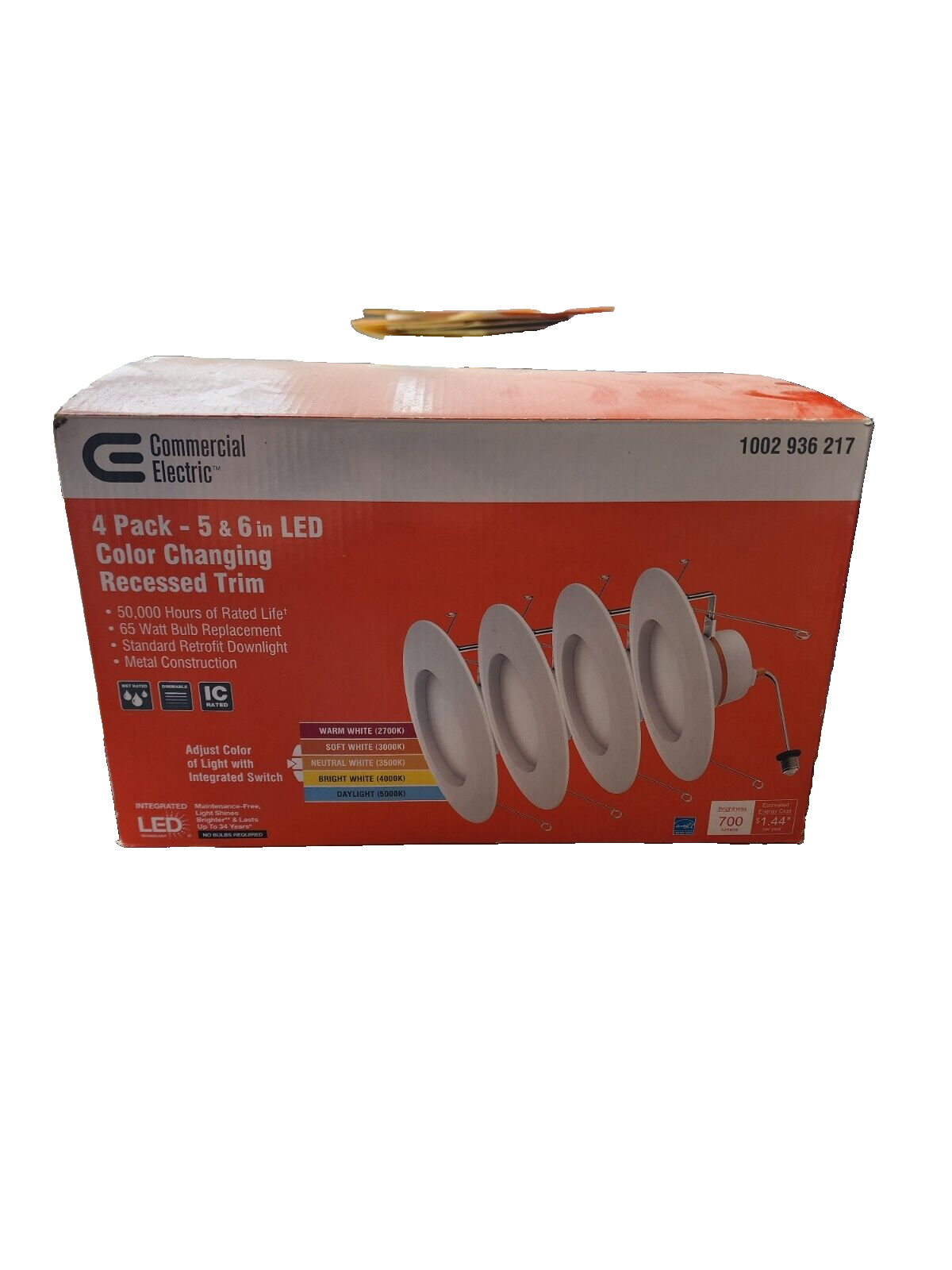 Commercial Electric 4 Pack - 5 & 6 in LED Color Changing Recessed Trim